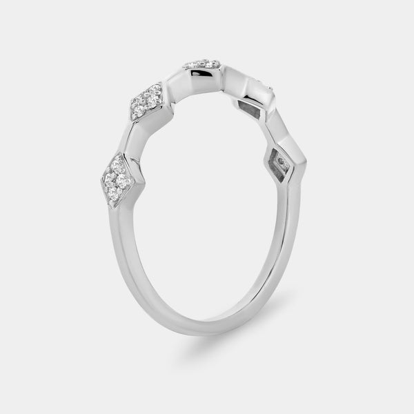 1/10 Carat Lab-Grown Diamond Geometric Stacking Ring — GILDED New York