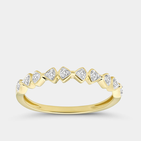 1/20 Carat Lab-Grown Diamond Interlocking Triangles Stack Ring — GILDED New York