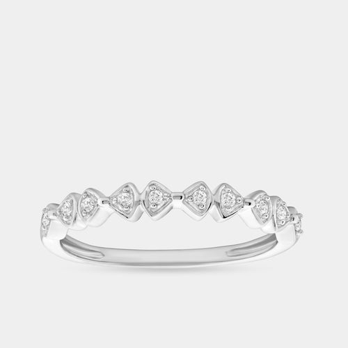 Gilded 1/20 Carat Lab-Grown Diamond Interlocking Triangles Stack Ring