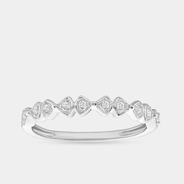 1/20 Carat Lab-Grown Diamond Interlocking Triangles Stack Ring — GILDED New York