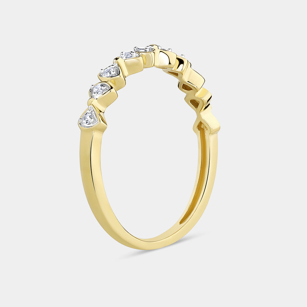 Gilded 1/20 Carat Lab-Grown Diamond Interlocking Triangles Stack Ring