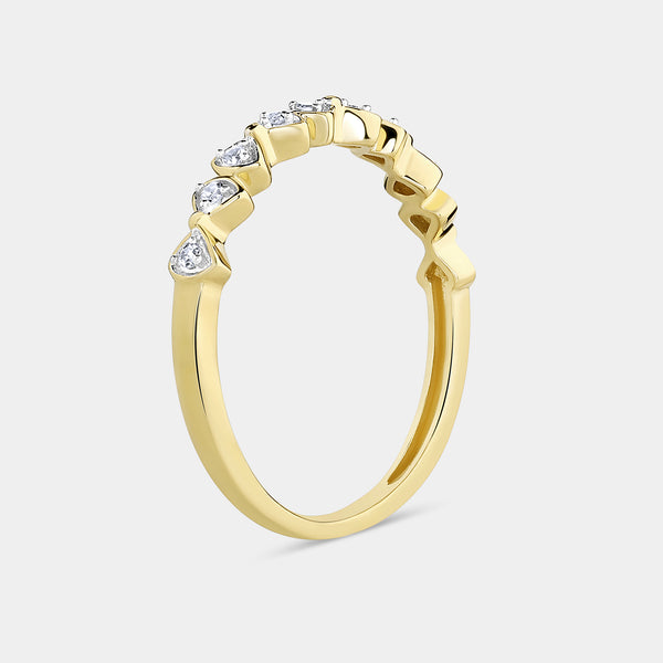 1/20 Carat Lab-Grown Diamond Interlocking Triangles Stack Ring — GILDED New York