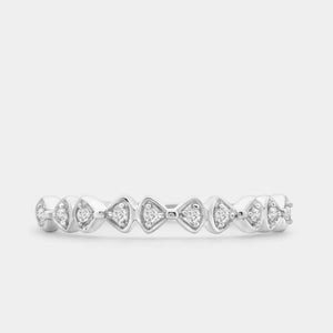 Gilded 1/20 Carat Lab-Grown Diamond Interlocking Triangles Stack Ring