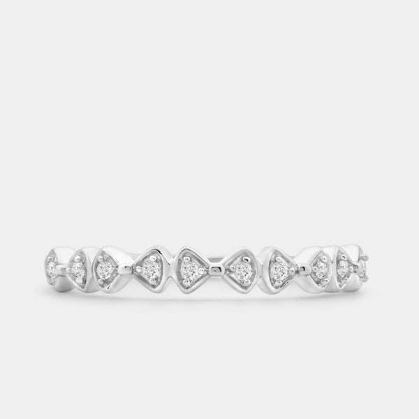 1/20 Carat Lab-Grown Diamond Interlocking Triangles Stack Ring — GILDED New York