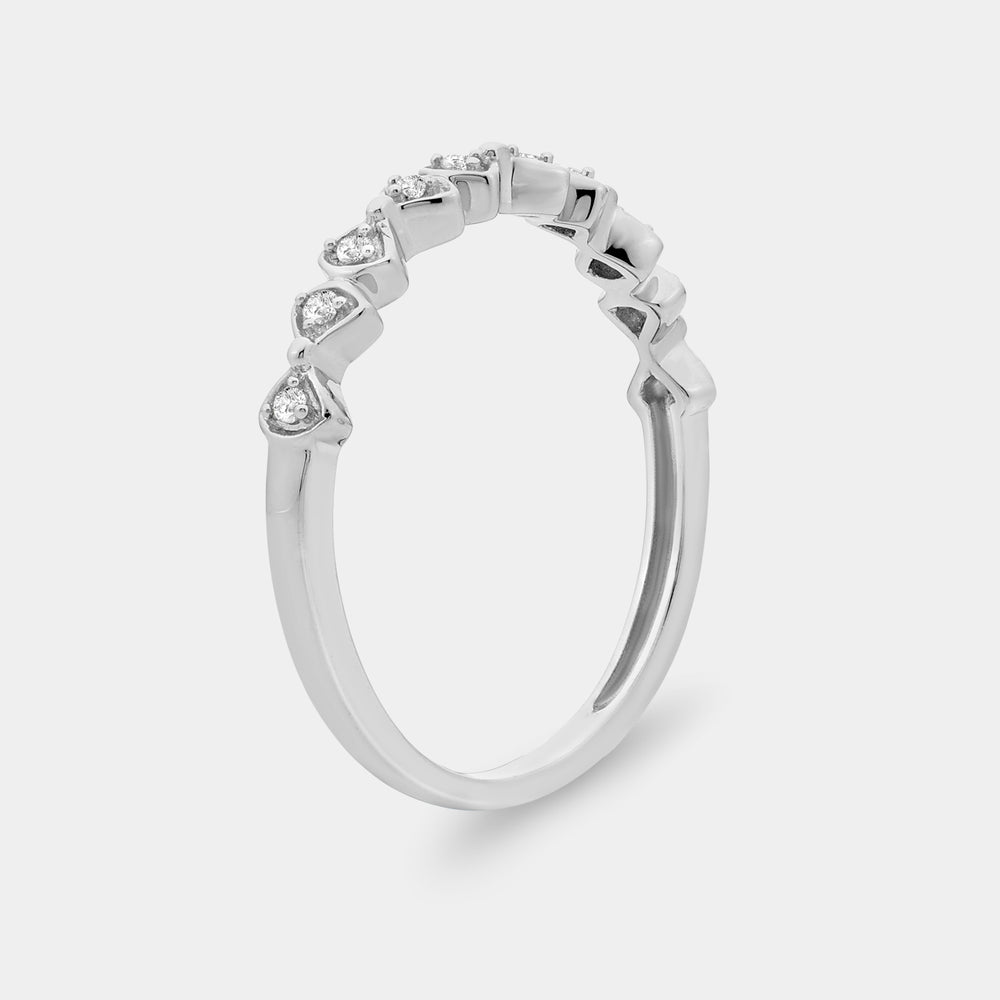 Gilded 1/20 Carat Lab-Grown Diamond Interlocking Triangles Stack Ring