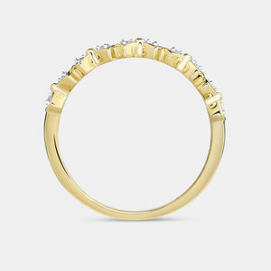Gilded 1/20 Carat Lab-Grown Diamond Interlocking Triangles Stack Ring