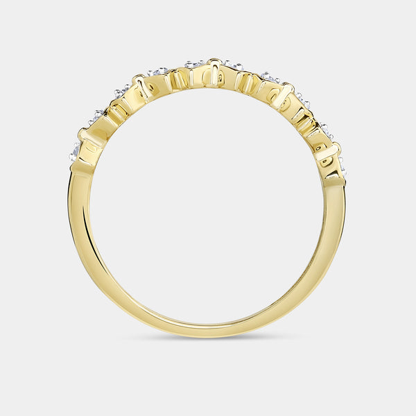 1/20 Carat Lab-Grown Diamond Interlocking Triangles Stack Ring — GILDED New York