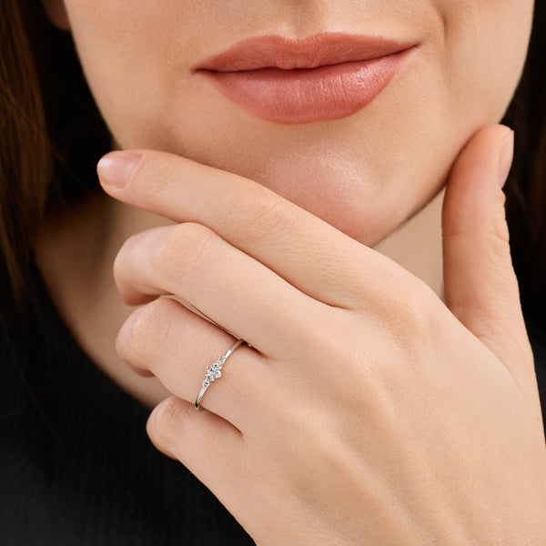 1/10 Carat Lab-Grown Diamond Mini Tiara Pavé Stack Ring — GILDED New York