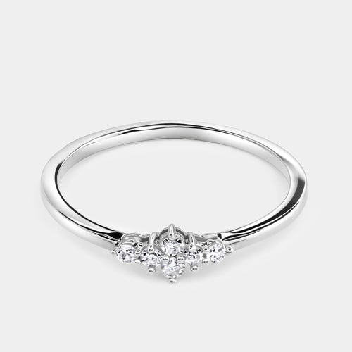 Gilded 1/10 Carat Lab-Grown Diamond Mini Tiara Pavé Stack Ring
