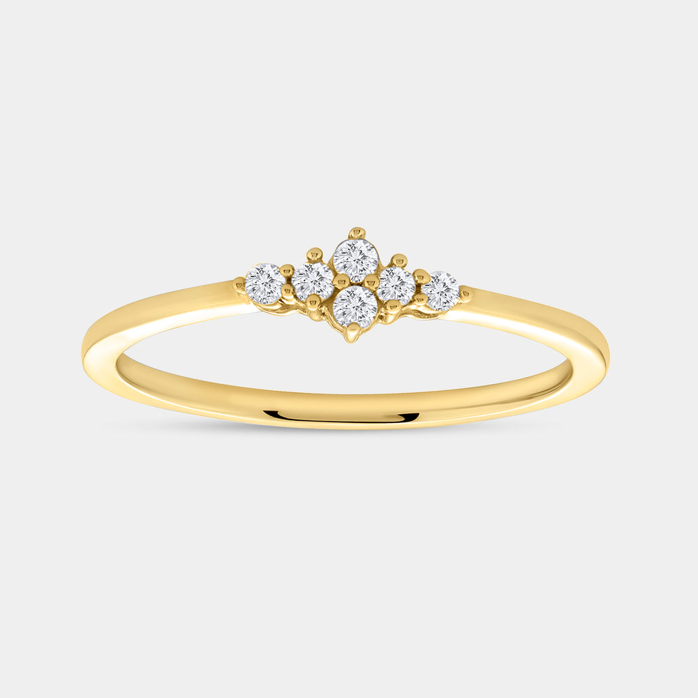 Gilded 1/10 Carat Lab-Grown Diamond Mini Tiara Pavé Stack Ring