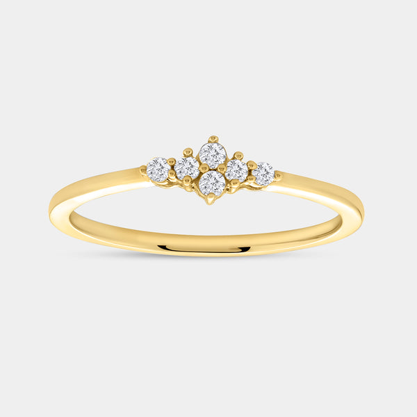1/10 Carat Lab-Grown Diamond Mini Tiara Pavé Stack Ring — GILDED New York