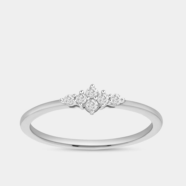 1/10 Carat Lab-Grown Diamond Mini Tiara Pavé Stack Ring — GILDED New York