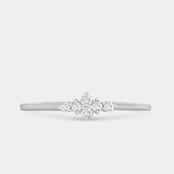 1/10 Carat Lab-Grown Diamond Mini Tiara Pavé Stack Ring — GILDED New York