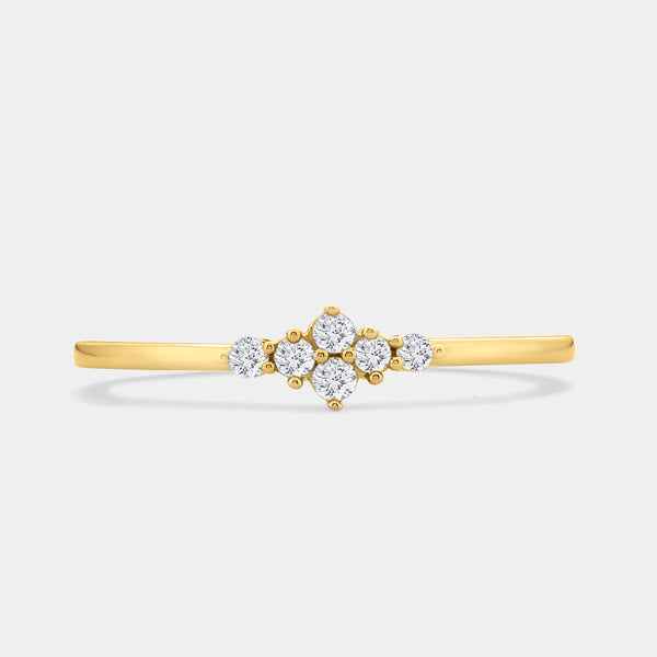 1/10 Carat Lab-Grown Diamond Mini Tiara Pavé Stack Ring — GILDED New York