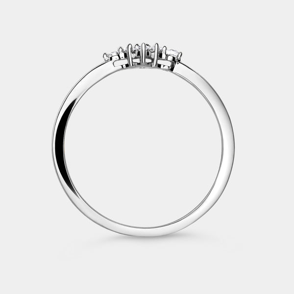 Gilded 1/10 Carat Lab-Grown Diamond Mini Tiara Pavé Stack Ring