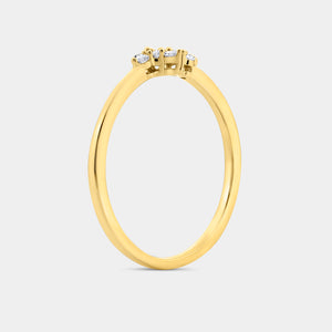 Gilded 1/10 Carat Lab-Grown Diamond Mini Tiara Pavé Stack Ring