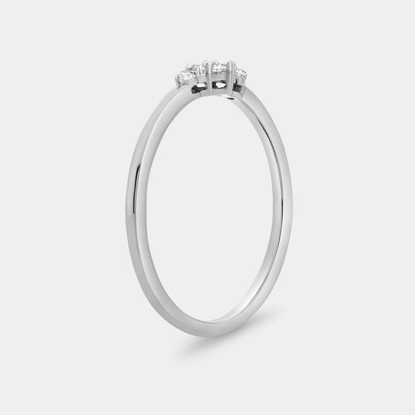 1/10 Carat Lab-Grown Diamond Mini Tiara Pavé Stack Ring — GILDED New York