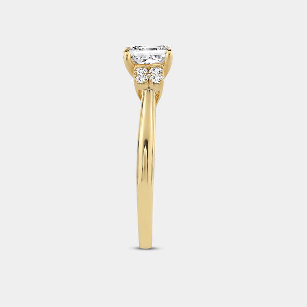 1 and 1/4 Carat Lab-Grown Diamond Princess-Cut Solitaire Plus Engagement Ring with Composite Sides — GILDED New York