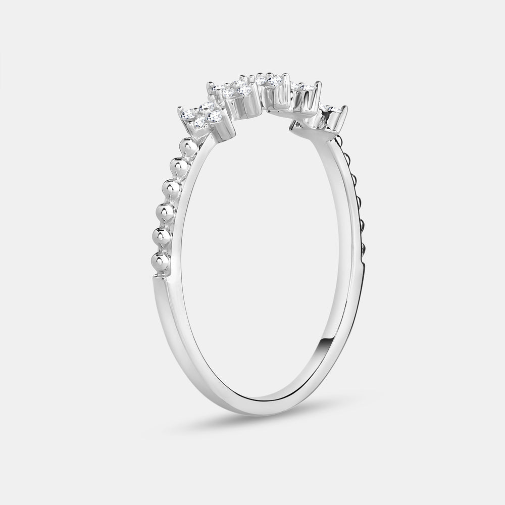 Gilded 1/10 Carat Lab-Grown Paper Dolls Stack Ring