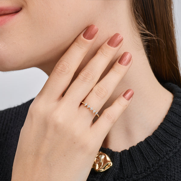 1/10 Carat Lab-Grown Paper Dolls Stack Ring — GILDED New York