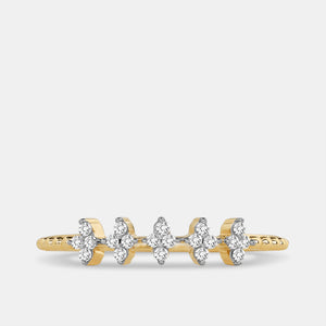 Gilded 1/10 Carat Lab-Grown Paper Dolls Stack Ring