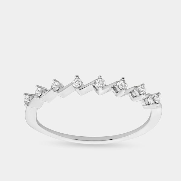 1/10 Carat Lab-Grown Diamond Zigzag Stack Ring — GILDED New York