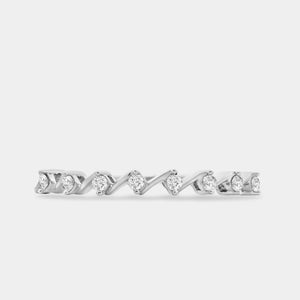 Gilded 1/10 Carat Lab-Grown Diamond Zigzag Stack Ring