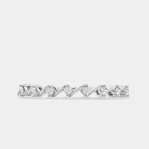 1/10 Carat Lab-Grown Diamond Zigzag Stack Ring — GILDED New York