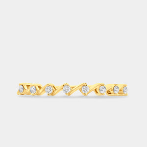 Gilded 1/10 Carat Lab-Grown Diamond Zigzag Stack Ring