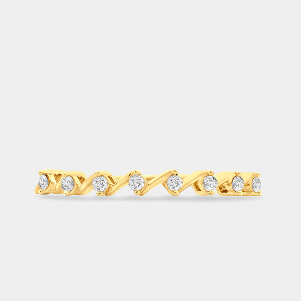 1/10 Carat Lab-Grown Diamond Zigzag Stack Ring — GILDED New York