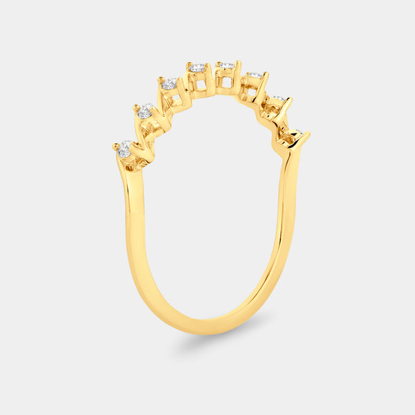1/10 Carat Lab-Grown Diamond Zigzag Stack Ring — GILDED New York