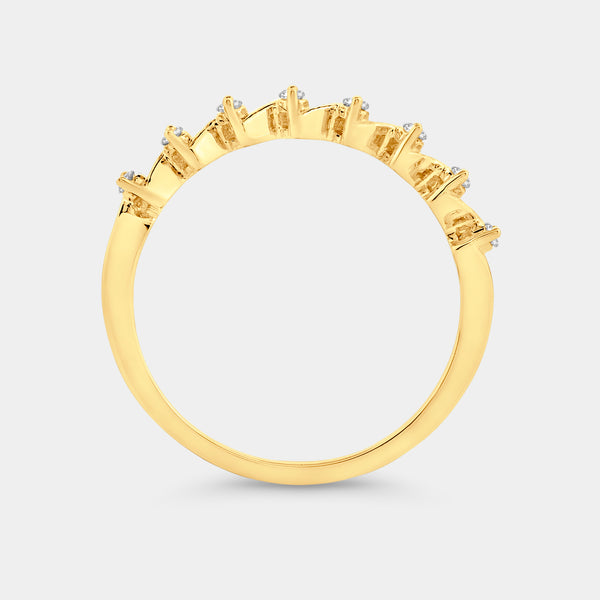 1/10 Carat Lab-Grown Diamond Zigzag Stack Ring — GILDED New York