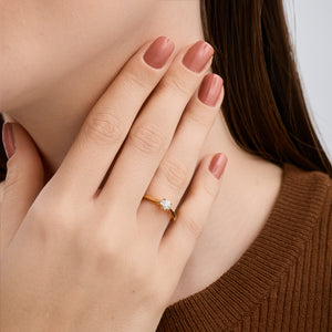 Gilded 1/4 Carat Lab-Grown Diamond Round-Shaped Hidden Halo Engagement Ring