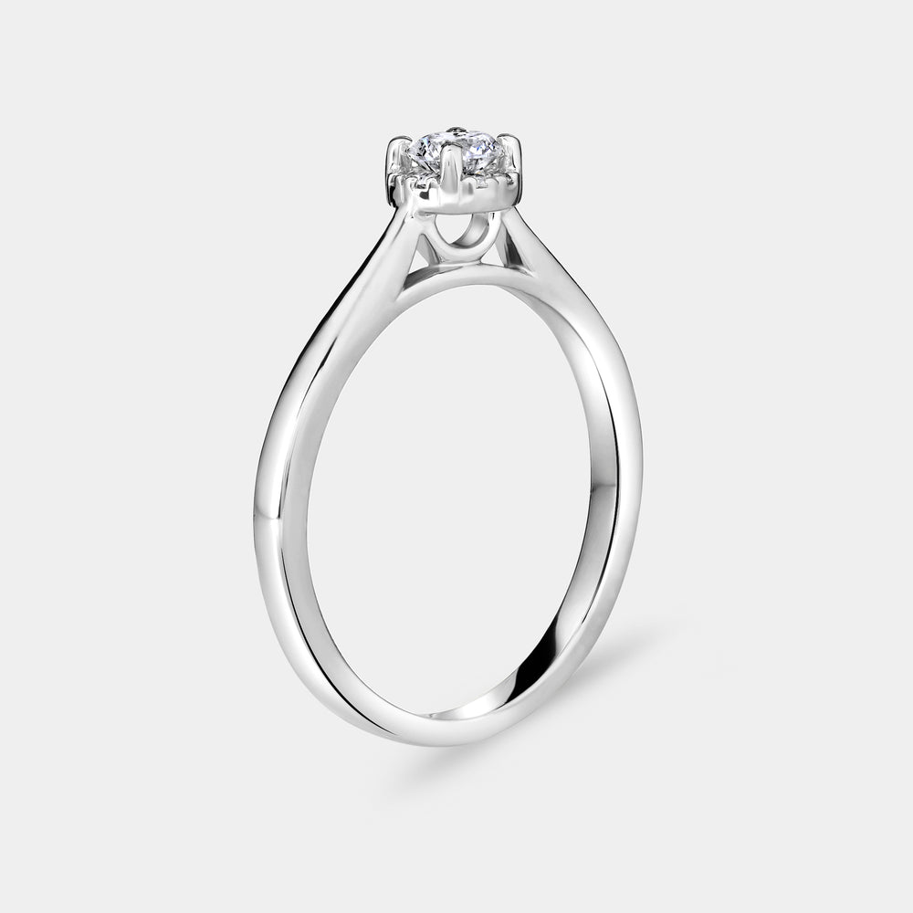 Gilded 1/4 Carat Lab-Grown Diamond Round-Shaped Hidden Halo Engagement Ring