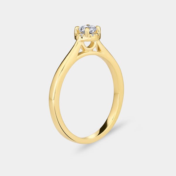 1/4 Carat Lab-Grown Diamond Round-Shaped Hidden Halo Engagement Ring — GILDED New York