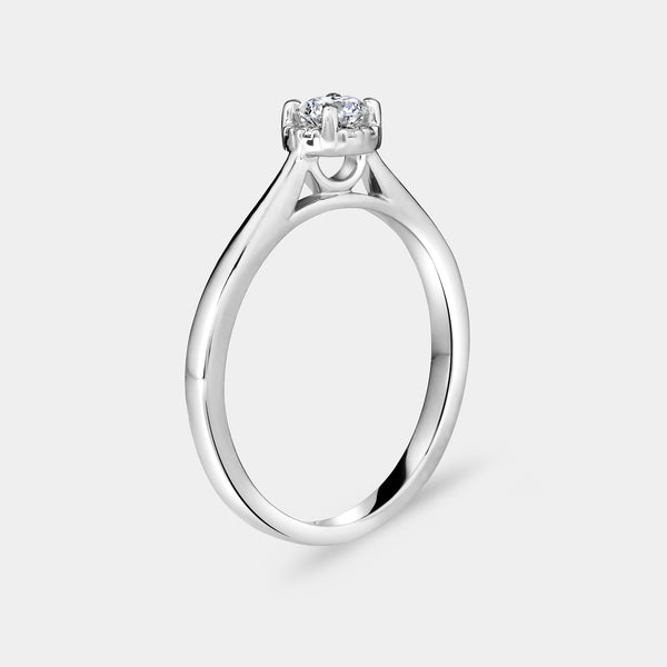 1/4 Carat Lab-Grown Diamond Round-Shaped Hidden Halo Engagement Ring — GILDED New York