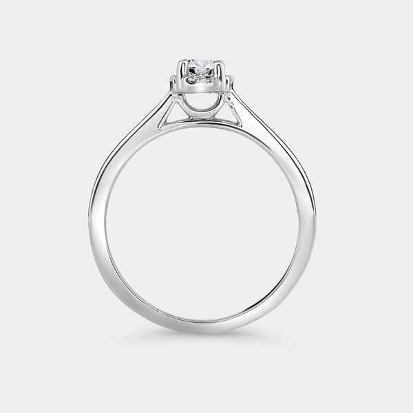 1/4 Carat Lab-Grown Diamond Round-Shaped Hidden Halo Engagement Ring — GILDED New York
