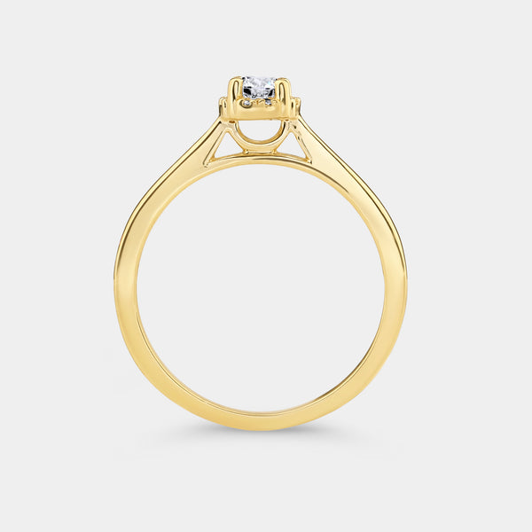1/4 Carat Lab-Grown Diamond Round-Shaped Hidden Halo Engagement Ring — GILDED New York