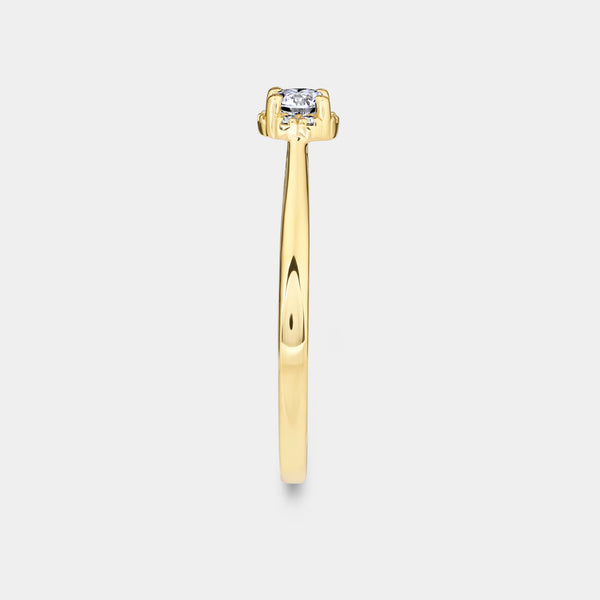 1/4 Carat Lab-Grown Diamond Round-Shaped Hidden Halo Engagement Ring — GILDED New York