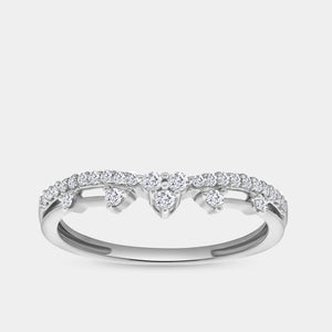 Gilded 1/5 Carat Lab-Grown Diamond Queen'S Crown Stack Ring