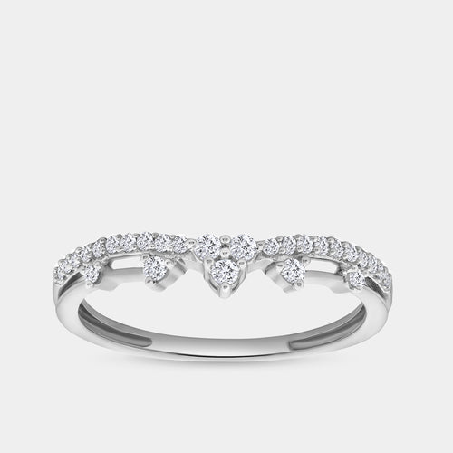 Gilded 1/5 Carat Lab-Grown Diamond Queen'S Crown Stack Ring