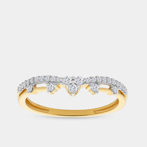 Gilded 1/5 Carat Lab-Grown Diamond Queen'S Crown Stack Ring