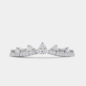 Gilded 1/5 Carat Lab-Grown Diamond Queen'S Crown Stack Ring