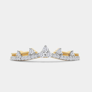 Gilded 1/5 Carat Lab-Grown Diamond Queen'S Crown Stack Ring