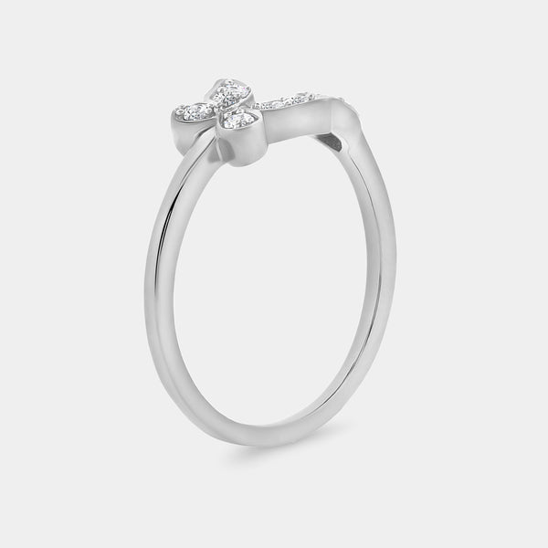 1/10 Carat Lab-Grown Diamond Butterfly Heart Stack Ring — GILDED New York