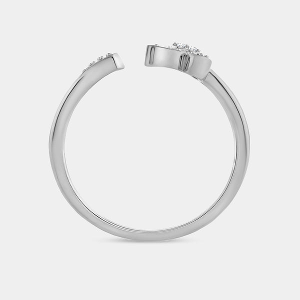 1/10 Carat Lab-Grown Diamond Butterfly Heart Stack Ring — GILDED New York