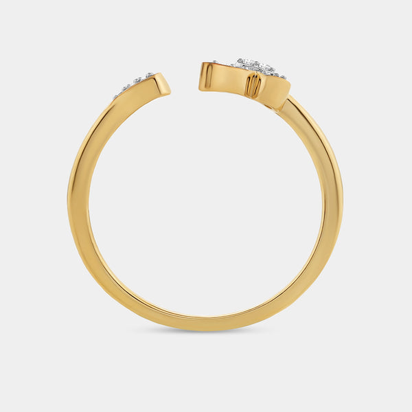 1/10 Carat Lab-Grown Diamond Butterfly Heart Stack Ring — GILDED New York