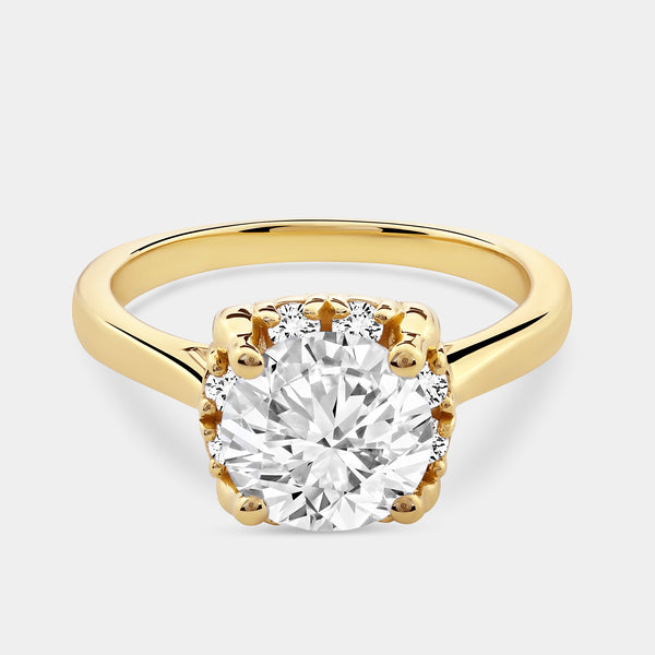 2 Carat Lab-Grown Diamond Round-Shaped Hidden Halo Engagement Ring — GILDED New York