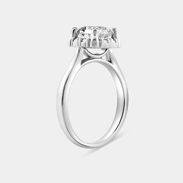 2 Carat Lab-Grown Diamond Round-Shaped Hidden Halo Engagement Ring — GILDED New York