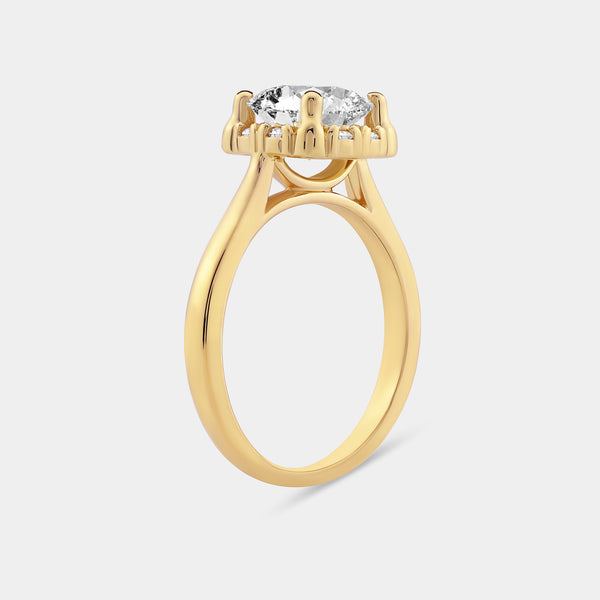 2 Carat Lab-Grown Diamond Round-Shaped Hidden Halo Engagement Ring — GILDED New York